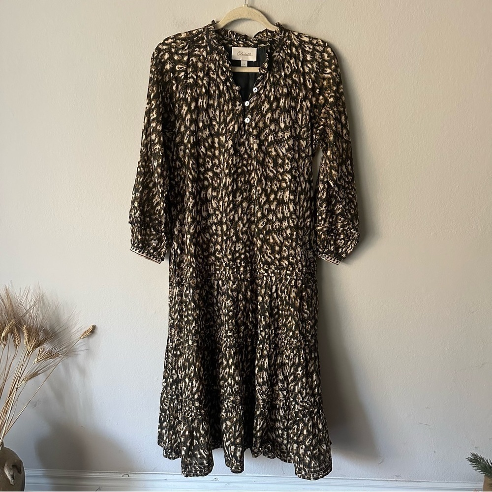 Cleobella Kalla Midi Dress, Leopard Small - Picture 2 of 9